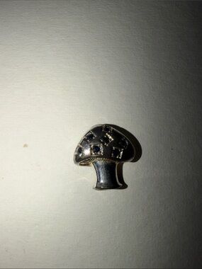 Mushroom Charm with Dark Blue Accents